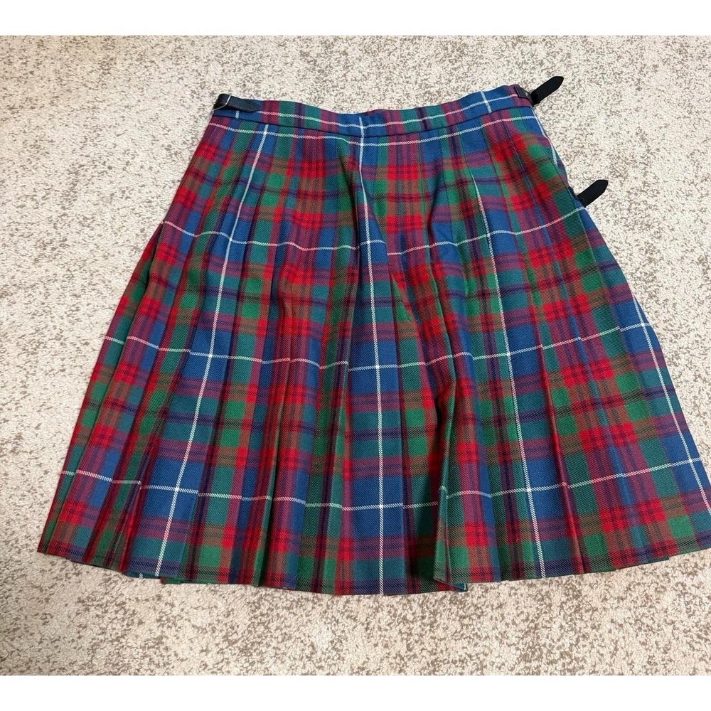 Vintage Edinburgh Old Town Weaving Co Tartan Plaid Wool Kilt Skirt Size 30 - Picture 7 of 7
